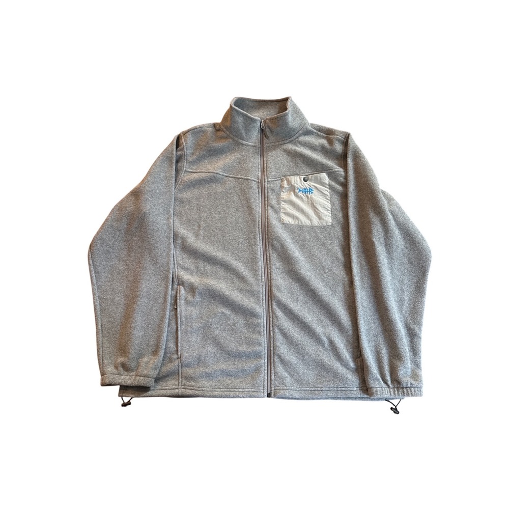 Bassdash Fishing Fleece Jacket Full Zip Gray 3XL Extra Large Outdoor Casual